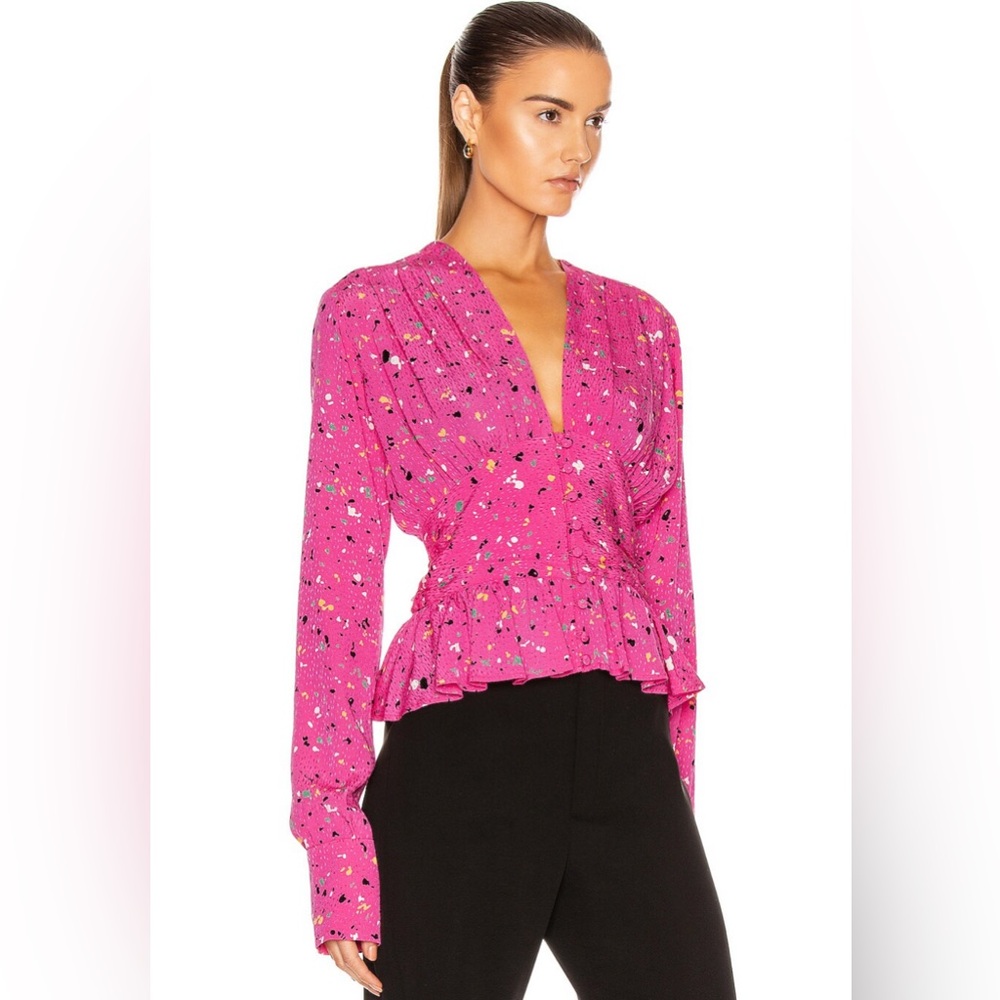 ROTATE BIRGER CHRISTENSEN
Tracy Paint Splash-print Blouse In Pink - Picture 3 of 13